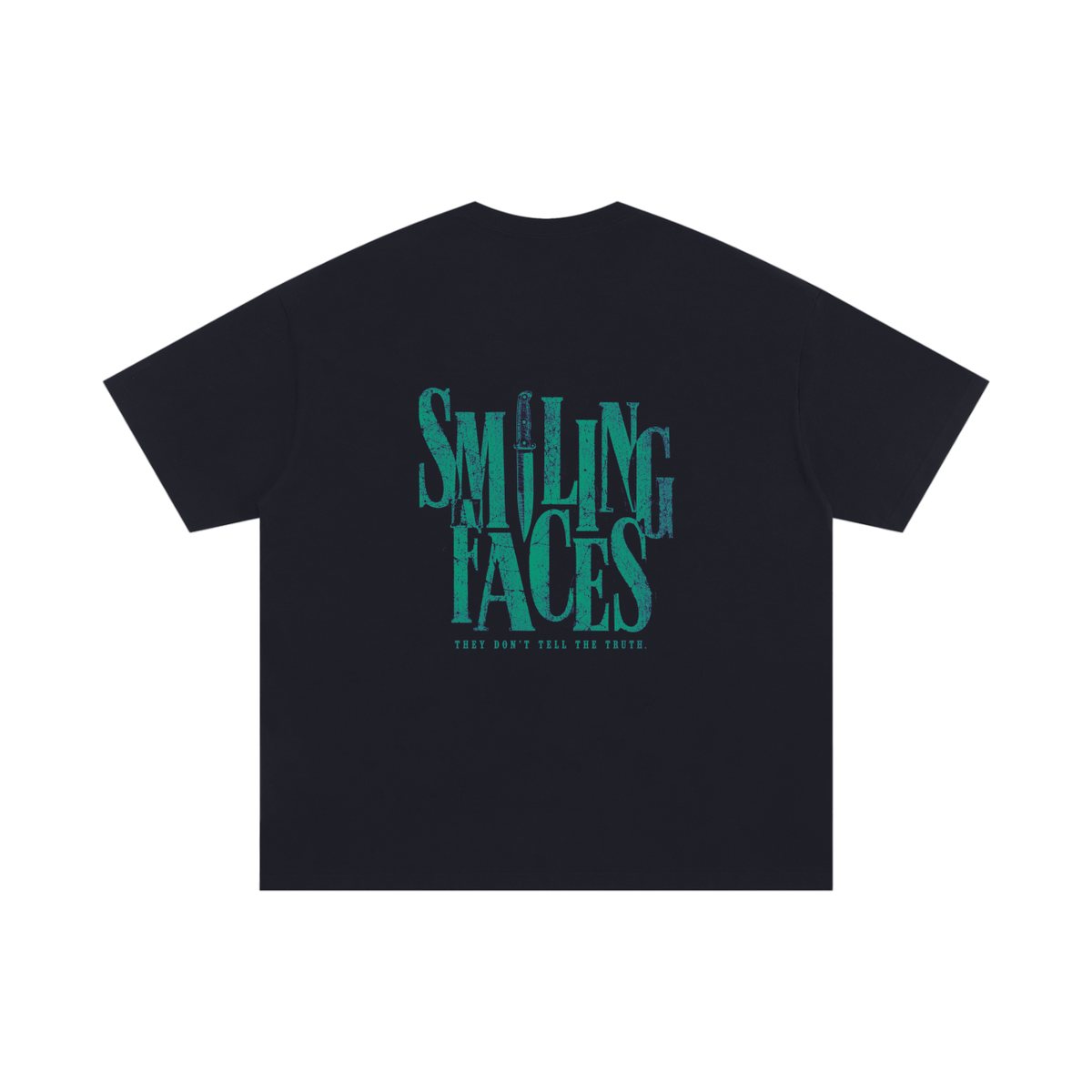 NOIR CARTEL FRENEMIES — Smiling Faces SF-07 250 GSM Oversized Tee — Black