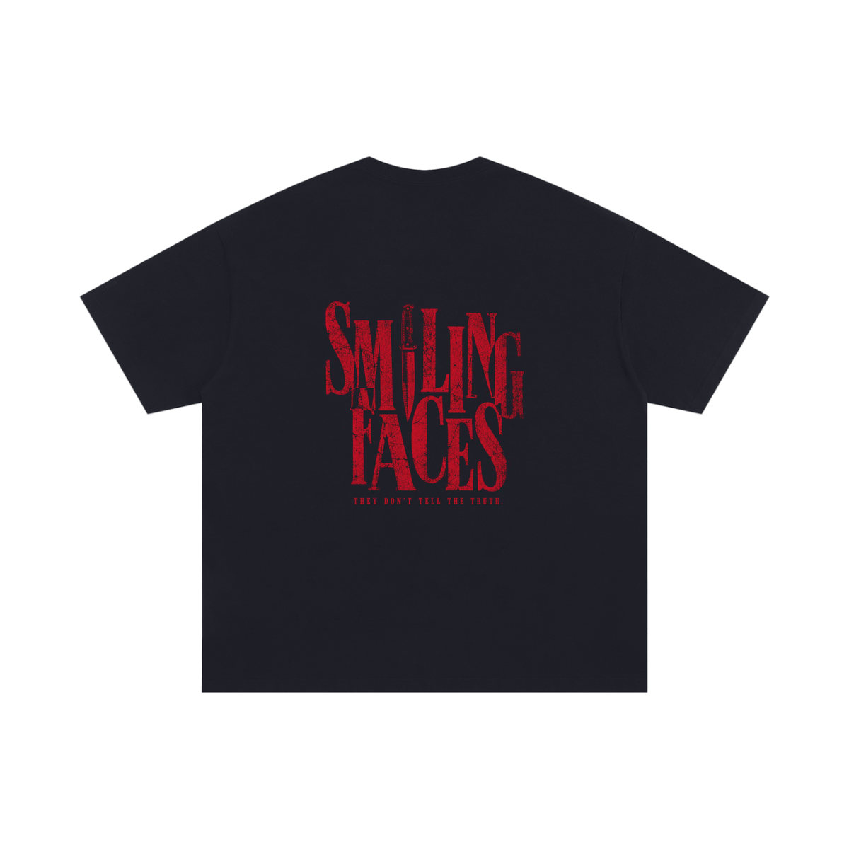 NOIR CARTEL FRENEMIES — Smiling Faces SF-04 250 GSM Oversized Tee — Black