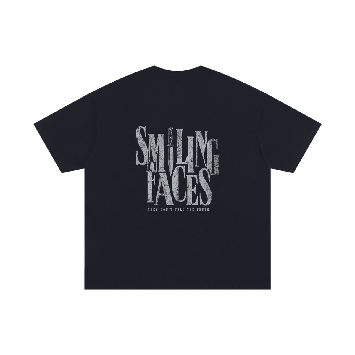 NOIR CARTEL FRENEMIES — Smiling Faces SF-02 250 GSM Oversized Tee — Black