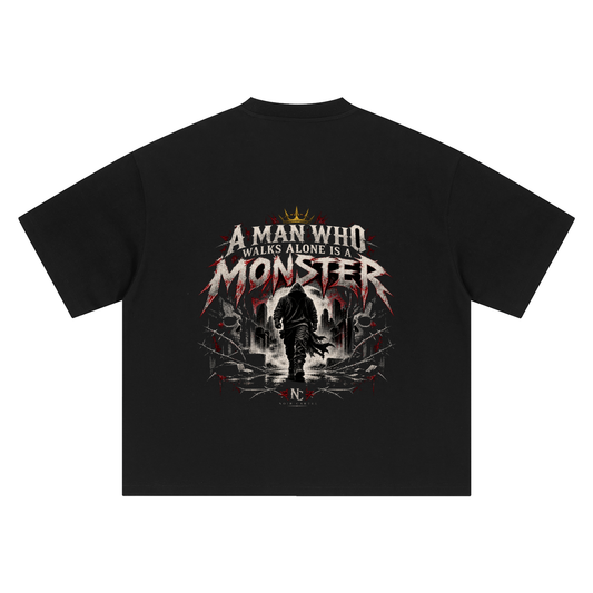 NOIR CARTEL “Walks Alone” Heavyweight Oversized Tee — ALONE IS POWER