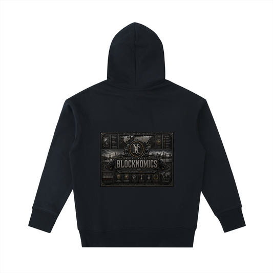 NOIR CARTEL Blocknomics The Creed Poster 530 GSM Hoodie — Black