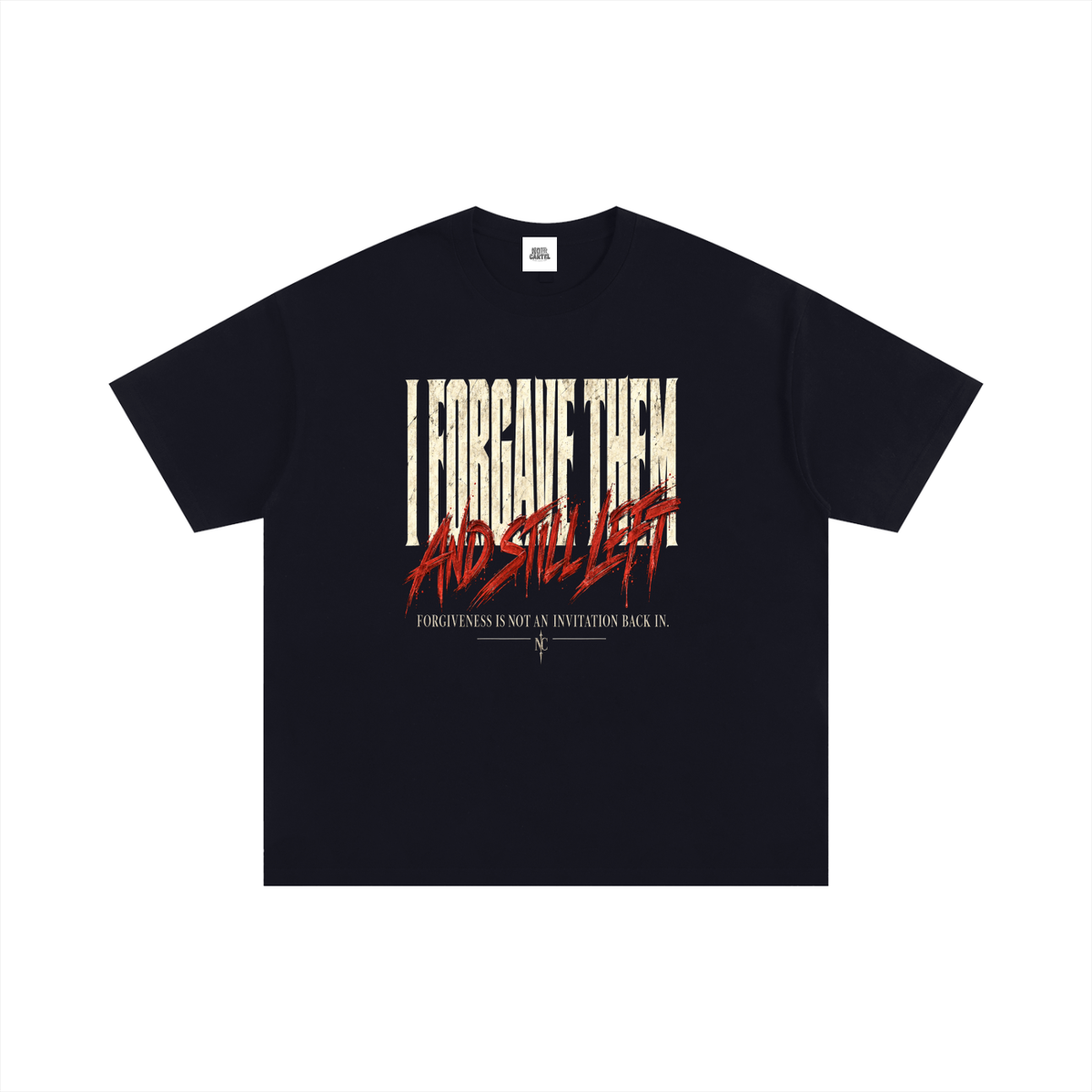 NOIR CARTEL UNSAID — I Forgave Them Oversized Cotton Tee — Black
