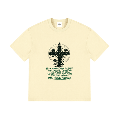 NOIR CARTEL OVERGROWTH — Rose Gospel — Green Drop Shoulder Cotton Tee