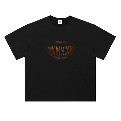 NOIR CARTEL FRENEMIES — Smiling Faces — Orange Heavyweight Drop Shoulder Cotton Tee
