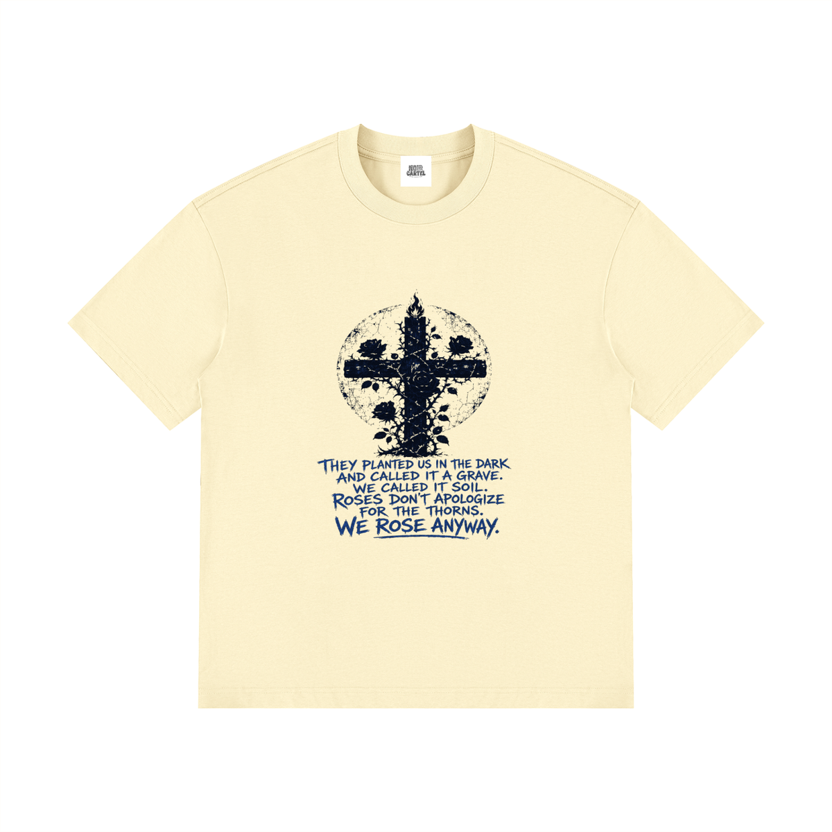 NOIR CARTEL OVERGROWTH — Rose Gospel — Blue Drop-Shoulder Tee