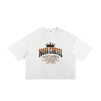 NOIR CARTEL MADE MEN — Blood Oath — Copper Frayed Boxy Tee