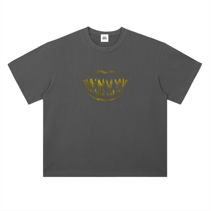 NOIR CARTEL FRENEMIES — Smiling Faces — Gold Heavyweight Drop Shoulder Cotton Tee
