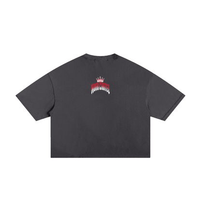 NOIR CARTEL MADE MEN — Blood Oath — Red & White Frayed Boxy Tee