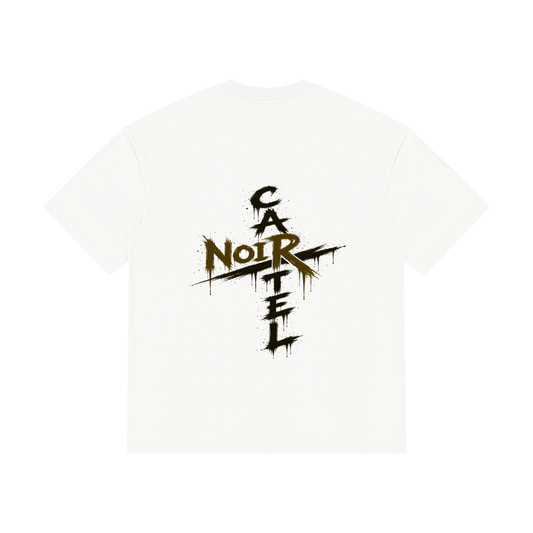 NOIR CARTEL OVERGROWTH — Coronation Cross Tee — Made Not Born — White