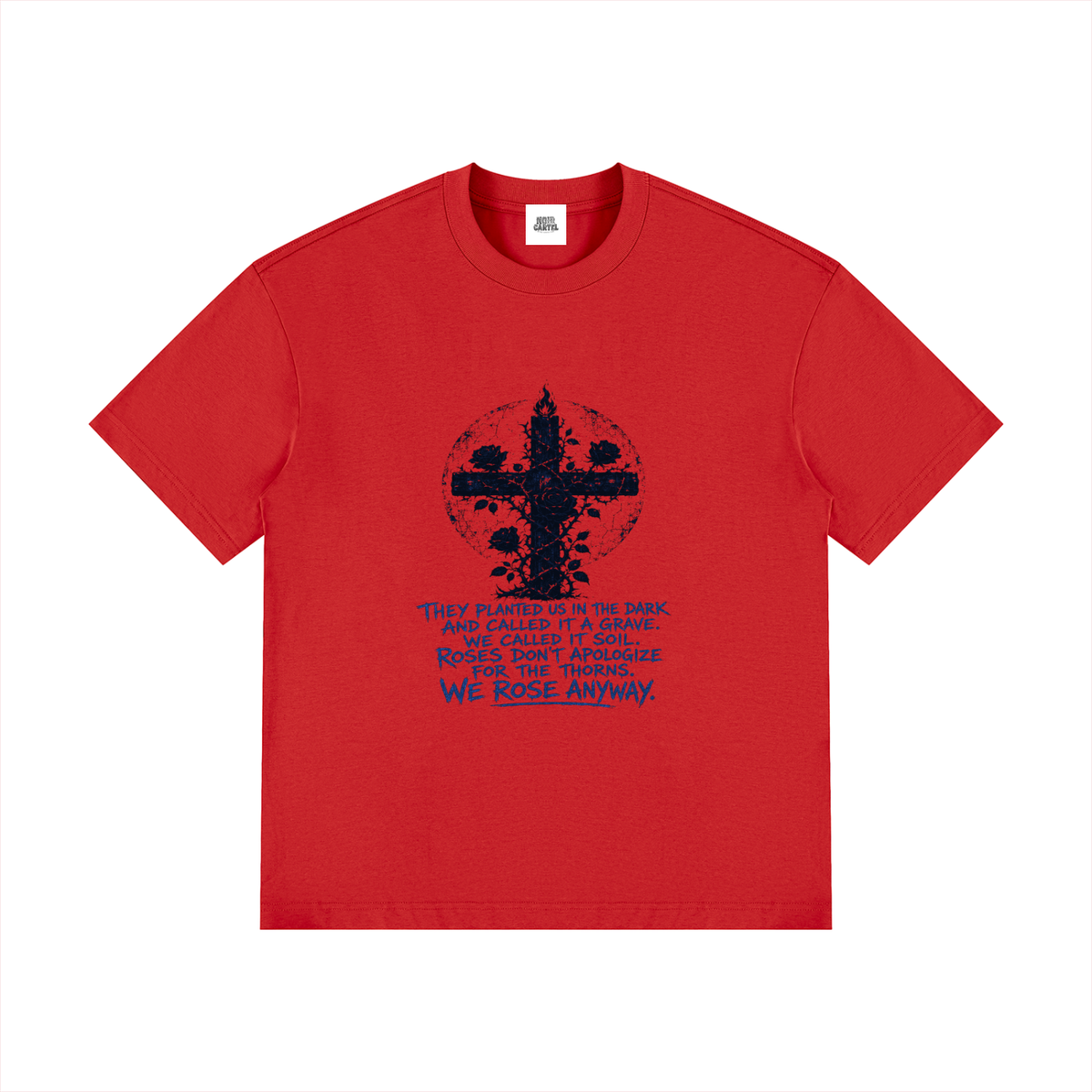 NOIR CARTEL OVERGROWTH — Rose Gospel — Blue Drop-Shoulder Tee