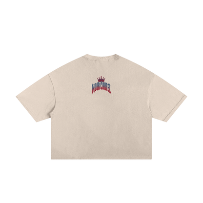 NOIR CARTEL MADE MEN — Blood Oath — Red & Olive Frayed Boxy Tee