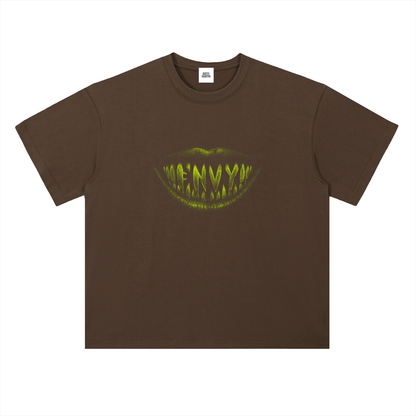 NOIR CARTEL FRENEMIES — Smiling Faces — Lime Heavyweight Drop Shoulder Cotton Tee