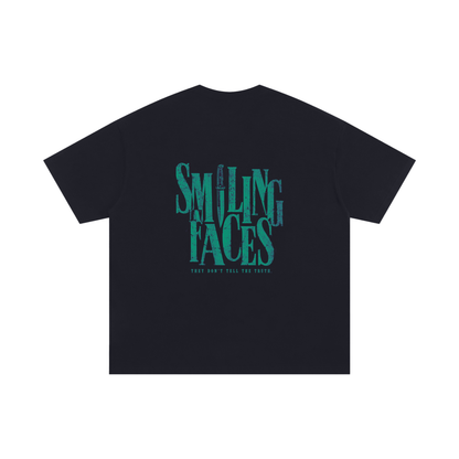 NOIR CARTEL FRENEMIES — Smiling Faces SF-07 250 GSM Oversized Tee — Black