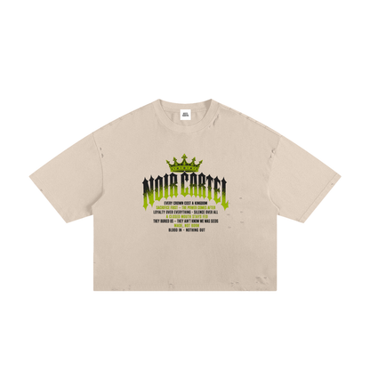 NOIR CARTEL MADE MEN — Blood Oath — Lime Frayed Boxy Tee