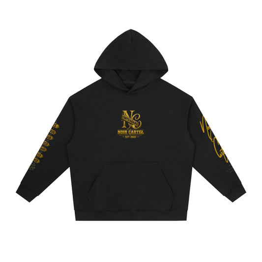 NOIR CARTEL HERITAGE — Cartel Bloc 380 GSM Heavyweight Hoodie — Black