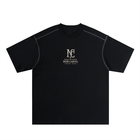 NOIR CARTEL 240 GSM Contrast-Stitched Oversized Tee