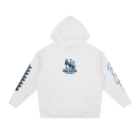 NOIR CARTEL CONTRABAND — Cartel Status 380 GSM Heavyweight Hoodie — White