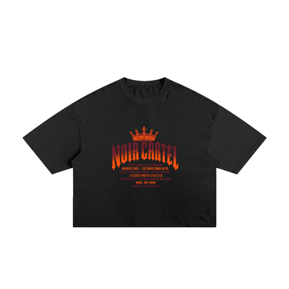 NOIR CARTEL MADE MEN — Blood Oath — Orange Frayed Boxy Tee