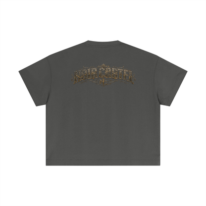 NOIR CARTEL UNSAID — The Crack Is Where They Put the Gold Essential Cotton Boxy Tee — Medium Gray