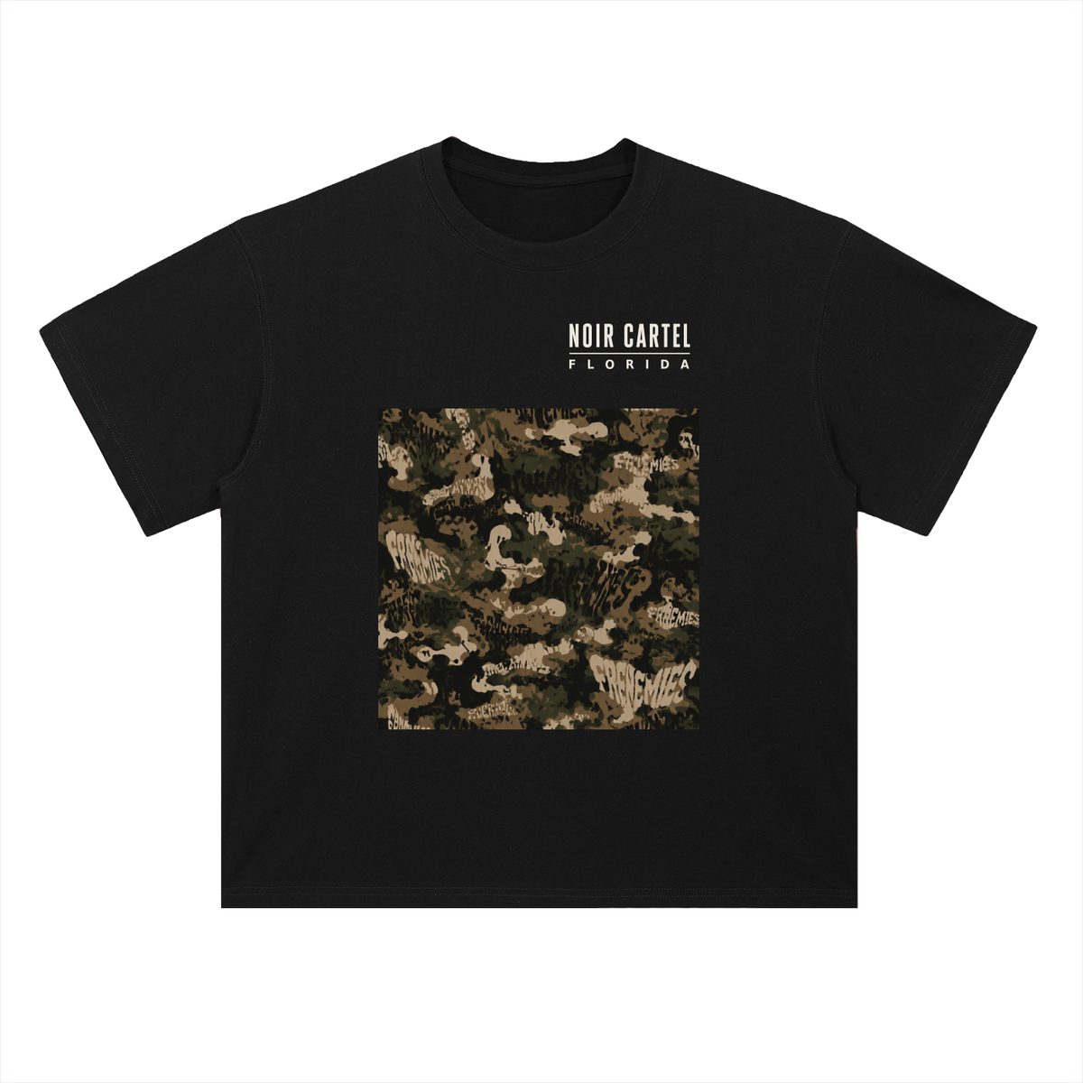 NOIR CARTEL FRENEMIES — Worldwide Camo Heavyweight Drop Shoulder Cotton Tee