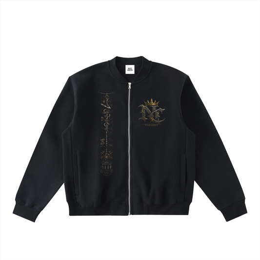 Blocknomics Zip-Up Fleeced Varsity Jacket