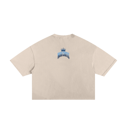 NOIR CARTEL MADE MEN — Blood Oath — Blue & White Frayed Boxy Tee