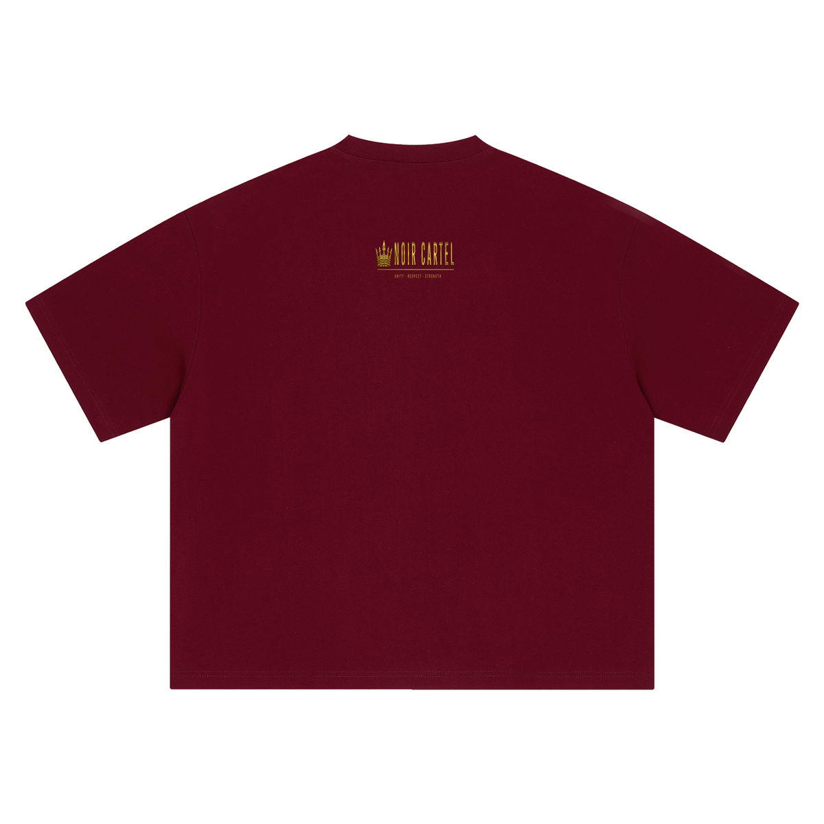 NOIR CARTEL ALONE IS POWER — Respect Is Earned Boxy Oversized Tee — Dark Red