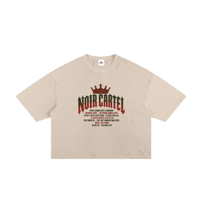 NOIR CARTEL MADE MEN — Blood Oath — Red & Green Frayed Boxy Tee