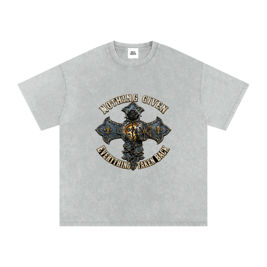 NOIR CARTEL Vault Snow-Wash Tee — Light Gray