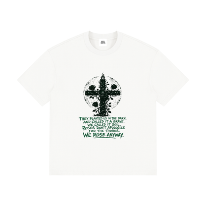 NOIR CARTEL OVERGROWTH — Rose Gospel — Green Drop Shoulder Cotton Tee