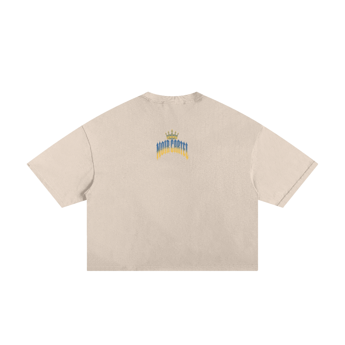 NOIR CARTEL MADE MEN — Blood Oath — Sky Blue & Gold Frayed Boxy Tee