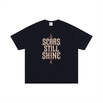 NOIR CARTEL UNSAID — Scars Still Shine Oversized Cotton Tee — Black