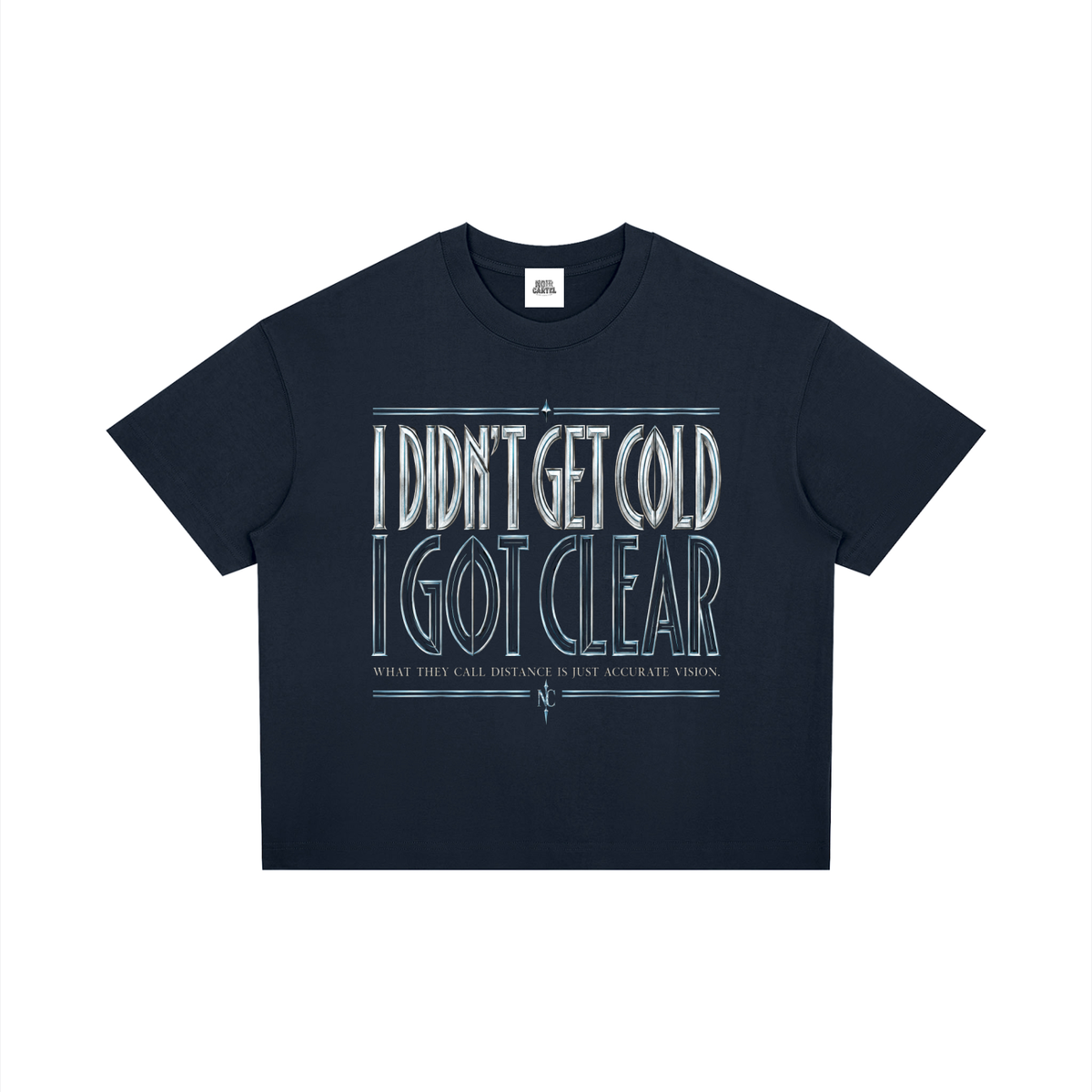 NOIR CARTEL UNSAID — I Got Clear Boxy Drop Shoulder Tee — Navy Blue
