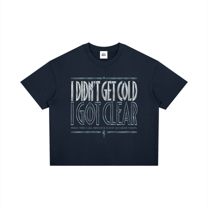 NOIR CARTEL UNSAID — I Got Clear Boxy Drop Shoulder Tee — Navy Blue