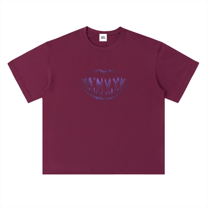NOIR CARTEL FRENEMIES — Smiling Faces — Purple Heavyweight Drop Shoulder Cotton Tee