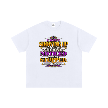 NOIR CARTEL UNSAID — Showing Up Oversized Cotton Tee — White