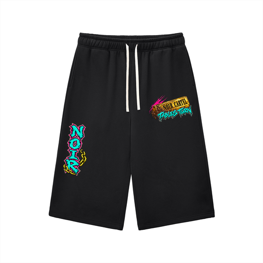 NOIR CARTEL TABLES TURN — Mud to Gold Longline Shorts — Black
