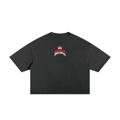 NOIR CARTEL MADE MEN — Blood Oath — Red & White Frayed Boxy Tee