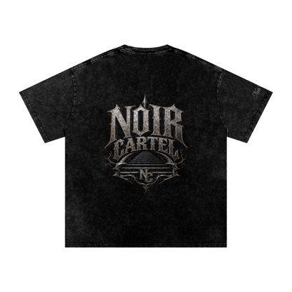 NOIR CARTEL UNSAID — Everybody Can't Go Snow Washed Oversized Cotton Tee — Black