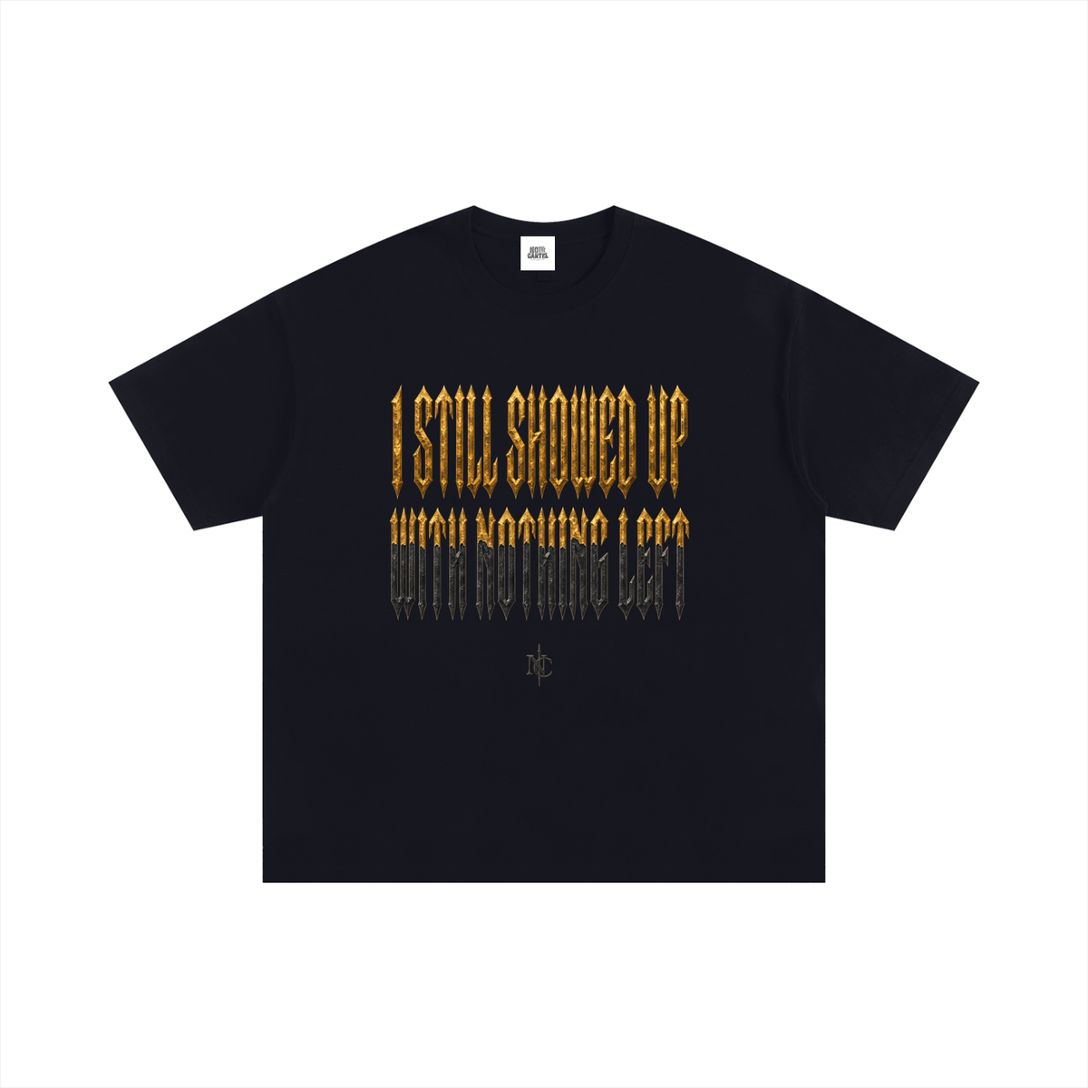 NOIR CARTEL UNSAID — I Still Showed Up Oversized Cotton Tee — Black
