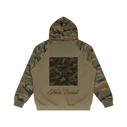 NOIR CARTEL FRENEMIES — Worldwide Camo Camo-Splice Raglan Snap-Front Hoodie