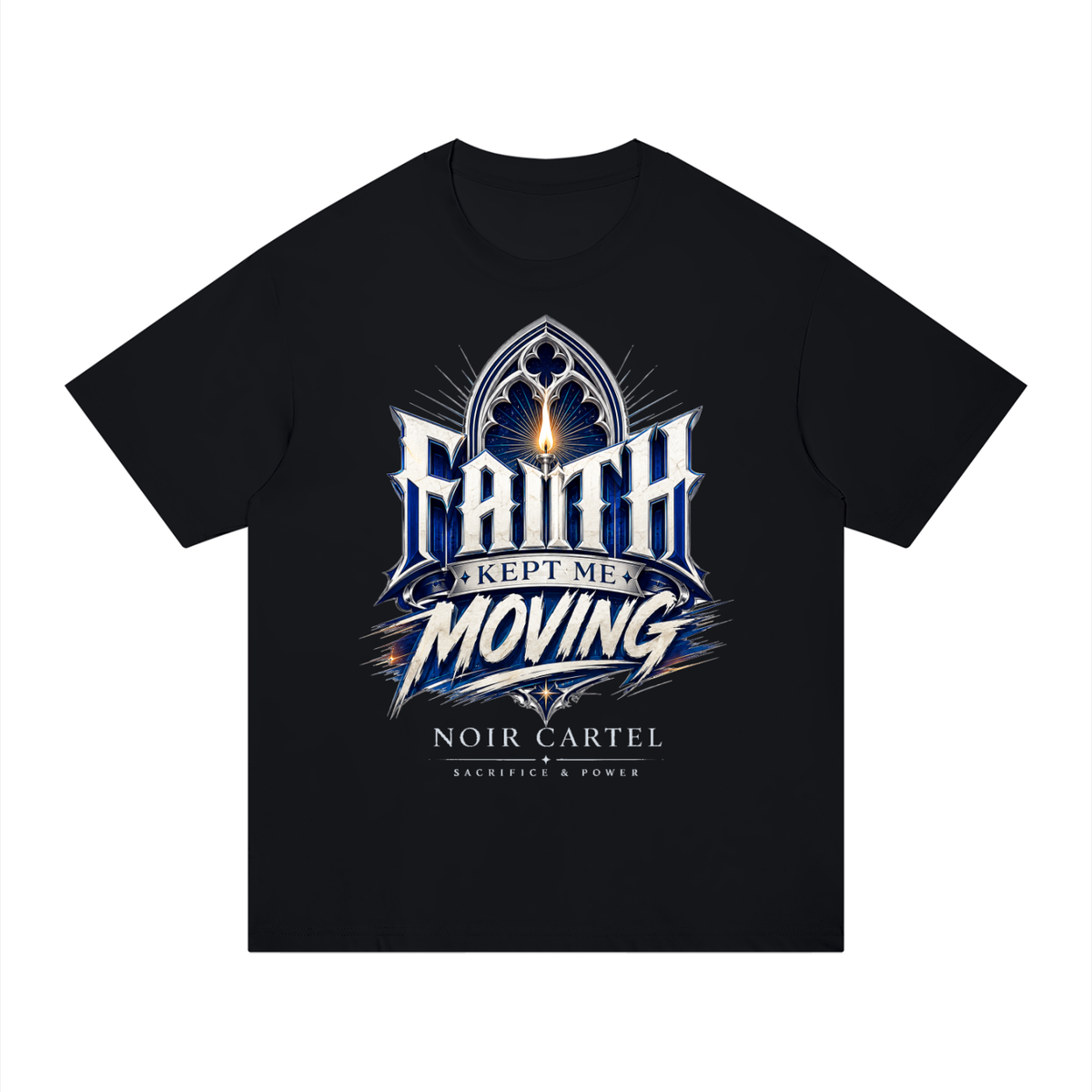 NOIR CARTEL UNSAID — Faith Kept Me Moving Regular Fit Cotton Tee