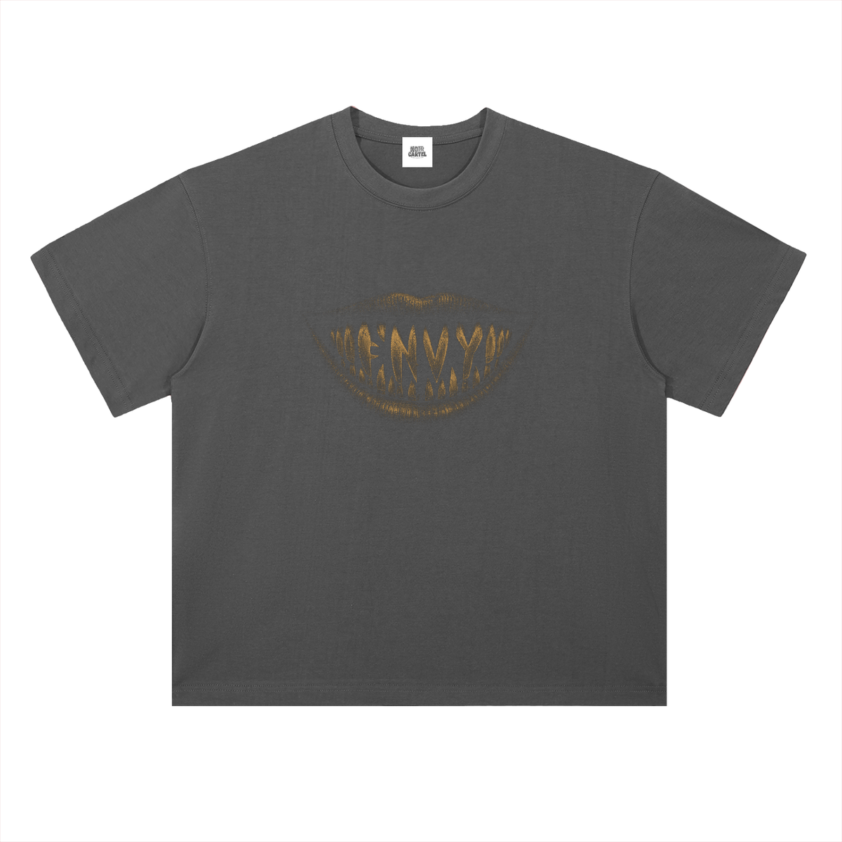 NOIR CARTEL FRENEMIES — Smiling Faces — Gold Heavyweight Drop Shoulder Cotton Tee