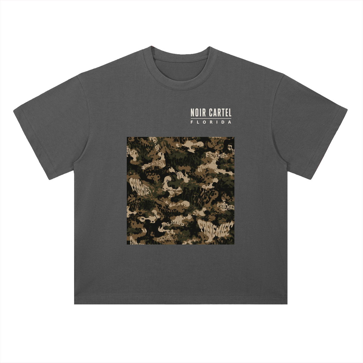NOIR CARTEL FRENEMIES — Worldwide Camo Heavyweight Drop Shoulder Cotton Tee
