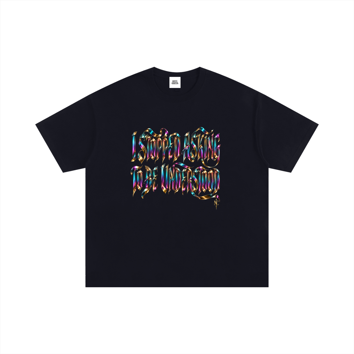 NOIR CARTEL UNSAID — The Weight I Carry Oversized Cotton Tee — Black