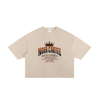 NOIR CARTEL MADE MEN — Blood Oath — Copper Frayed Boxy Tee