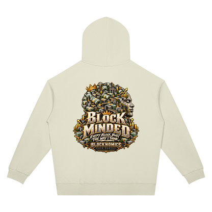NOIR CARTEL BLOCKNOMICS — Block Minded Oversized Drop Shoulder Hoodie — Beige Camel