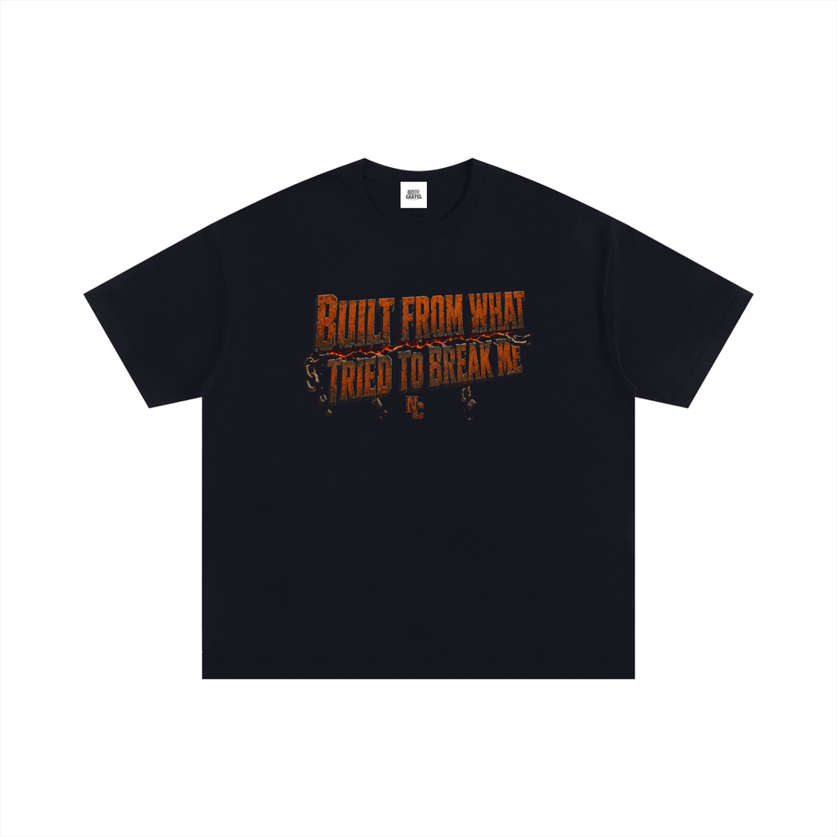 NOIR CARTEL UNSAID — Built From What Tried to Break Me Oversized Cotton Tee — Black