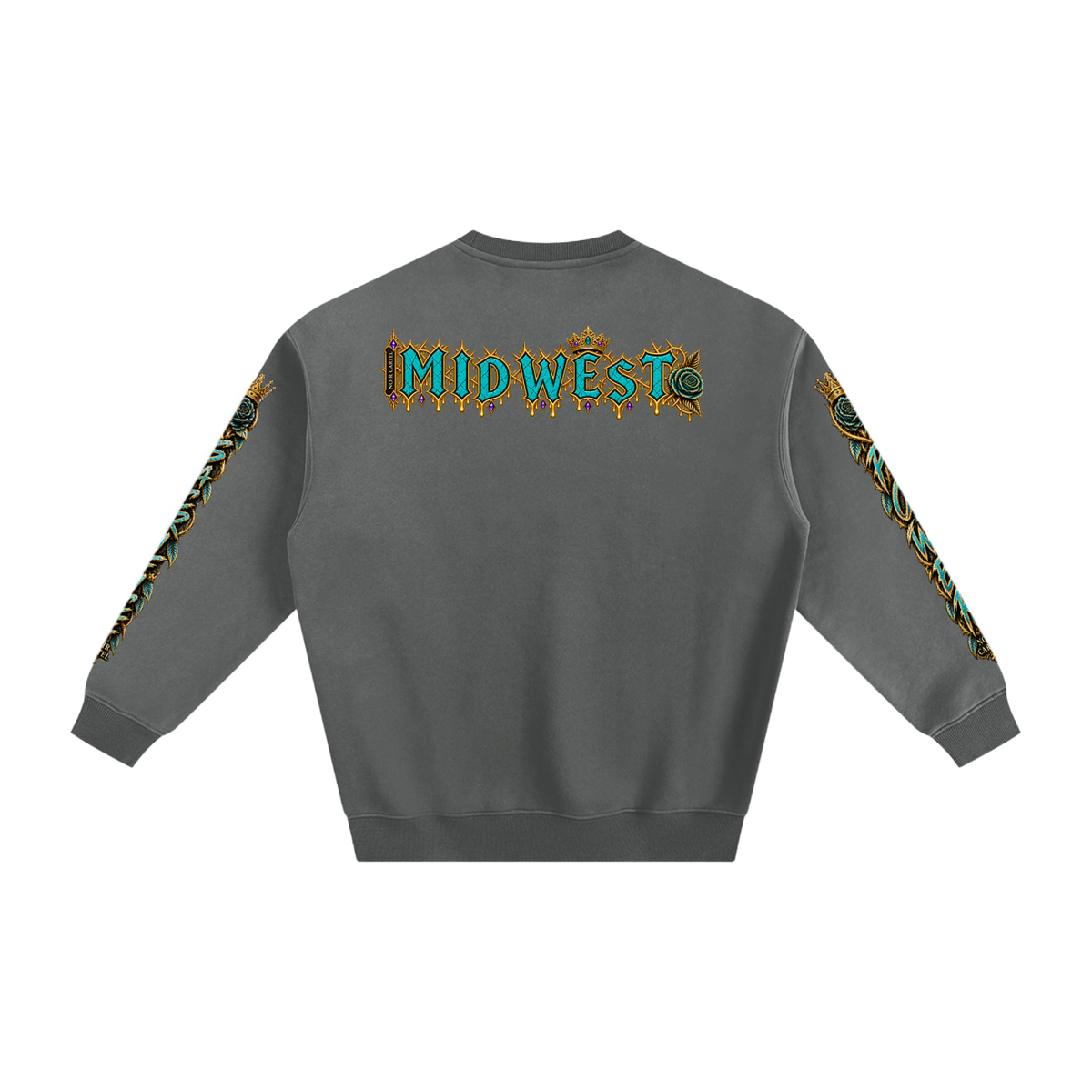 NOIR CARTEL HOOD DIVISION — Wild Hood — Midwest Fleeced Sweatshirt — Gray