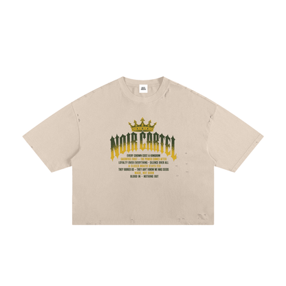 NOIR CARTEL MADE MEN — Blood Oath — Yellow & Black Frayed Boxy Tee